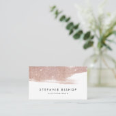 モダンバラフェイク金ゴールドグリッタースパークルブラシストローク 名刺 (スタンド正面)