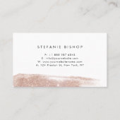 モダンバラフェイク金ゴールドグリッタースパークルブラシストローク 名刺 (裏面)