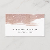 モダンバラフェイク金ゴールドグリッタースパークルブラシストローク 名刺 (正面)