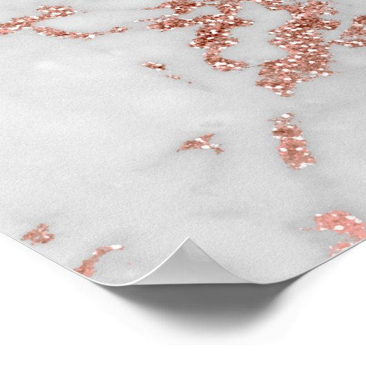 モダンバラフェイク金ゴールドグリッター大理石テクスチャイメージ ポスター (角)