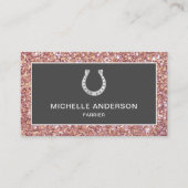 モダンバラフェイク金ゴールドグリッター蹄形ファリアー 名刺 (正面)