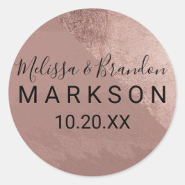 モダンバラフェイク金ゴールドフォイル結婚三角形 ラウンドシール