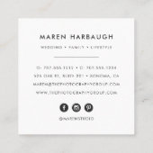 モダンバラフェイク金ゴールド写真家モノグラムのロゴ スクエア名刺 (裏面)