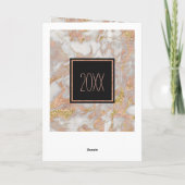 モダンバラフェイク金ゴールド大理石スワールモノグラム カード (裏面)