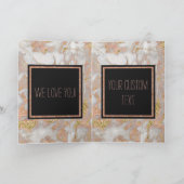 モダンバラフェイク金ゴールド大理石スワールモノグラム カード (内部)