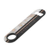 モダンバラフェイク金ゴールド大理石スワールモノグラム スピード栓抜き (正面アングル)