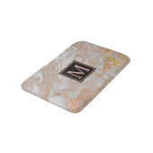 モダンバラフェイク金ゴールド大理石スワールモノグラム バスマット (アングル)