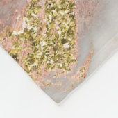 モダンバラフェイク金ゴールド大理石スワールモノグラム フリースブランケット (角)