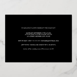 モダンバラフォイル紙吹雪写真卒業パーティー 箔招待状