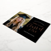 モダンバラフォイル紙吹雪写真卒業パーティー 箔招待状 (回転した状態)