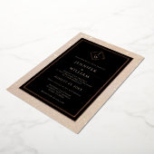 モダンバラフォーマルクラシックイニシャルエレガント 箔招待状 (回転した状態)