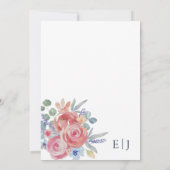 モダンバラフローラ水の色結婚の 招待状 (裏面)