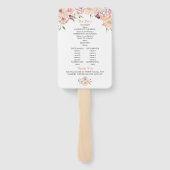 モダンバラホワイトフローラ結婚式 プログラム ハンドファン (裏面)