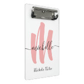 モダンバラホワイトモノグラムイニシャル事業名 ミニクリップボード (アングル)