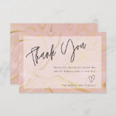 モダンバラマーブルブライダルシャワーサンキューカード サンキューカード (正面/裏面)
