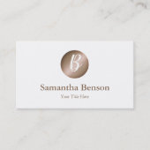 モダンバラミニマル金ゴールドサークルホワイトモノグラム 名刺 (正面)