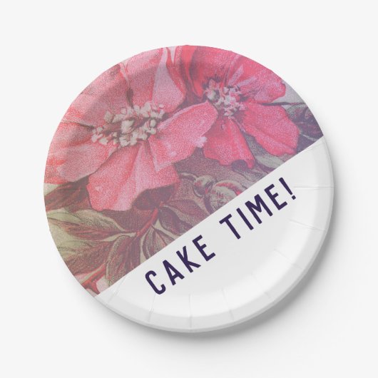 モダンバラ砂漠プレート ペーパープレート (正面)