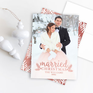 モダンバラ結婚した金ゴールド結婚写真 シーズンカード