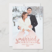 モダンバラ結婚した金ゴールド結婚写真 シーズンカード (正面)