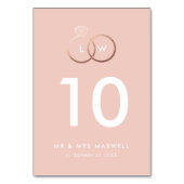 モダンバラ結婚金ゴールドのリングや輪表の番号 テーブルナンバー (正面)