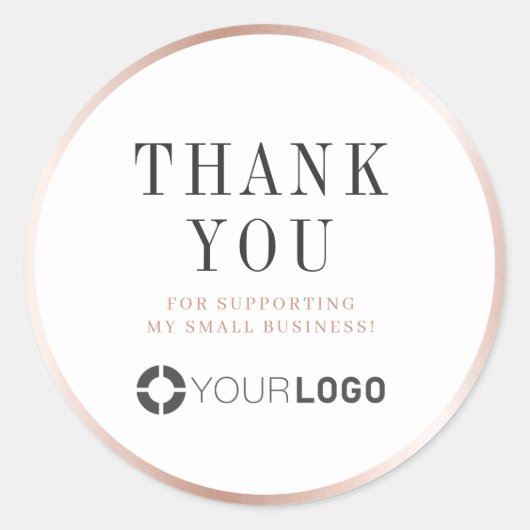 モダンバラ縁どの感謝してい金ゴールド ラウンドシール (正面)