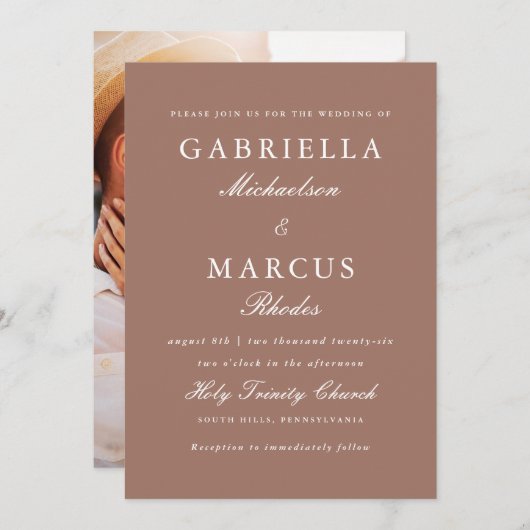 モダンバラ赤面結婚写真 招待状 (正面/裏面)