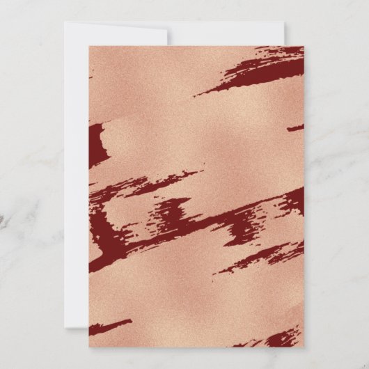 モダンバラ金ゴールドとバーガンディ結婚ーの 招待状 (裏面)