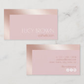 モダンバラ金ゴールドとピンクエステティシャン 名刺 (正面/裏面)