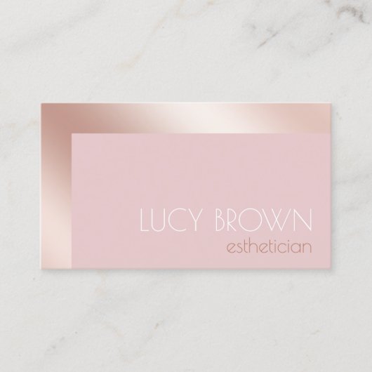 モダンバラ金ゴールドとピンクエステティシャン 名刺 (正面)