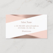 モダンバラ金ゴールドとピンクハサミ美容師 名刺 (裏面)