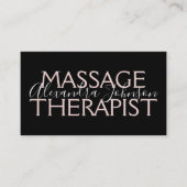 モダンバラ金ゴールドとブラックマッサージセラピスト 名刺 (正面)