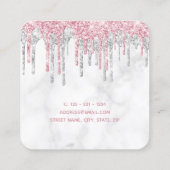 モダンバラ金ゴールドと大理石グリッタードリップマニキュア スクエア名刺 (裏面)