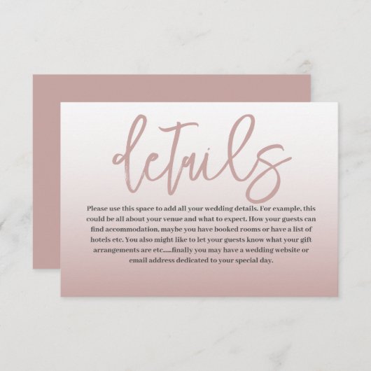 モダンバラ金ゴールドと書結婚道の詳細 エンクロージャーカード (正面/裏面)