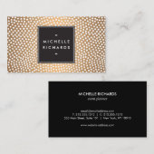 モダンバラ金ゴールドと白紙吹雪ドット 名刺 (正面/裏面)