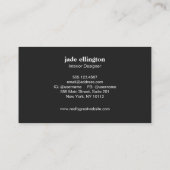 モダンバラ金ゴールドと黒抽象芸術幾何学模様 名刺 (裏面)