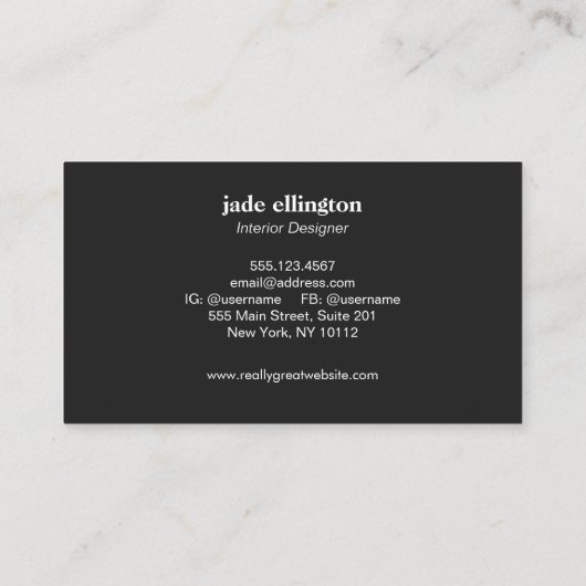 モダンバラ金ゴールドと黒抽象芸術幾何学模様 名刺 (裏面)