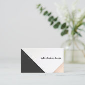 モダンバラ金ゴールドと黒抽象芸術幾何学模様 名刺 (スタンド正面)