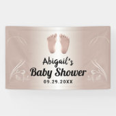 モダンバラ金ゴールドのベビーシャワーのようこそ 横断幕 (横)