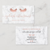 モダンバラ金ゴールドまつ毛トレンディー白大理石 名刺 (正面/裏面)