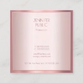 モダンバラ金ゴールドエレガントミニマルテンプレート傾向 スクエア名刺 (裏面)