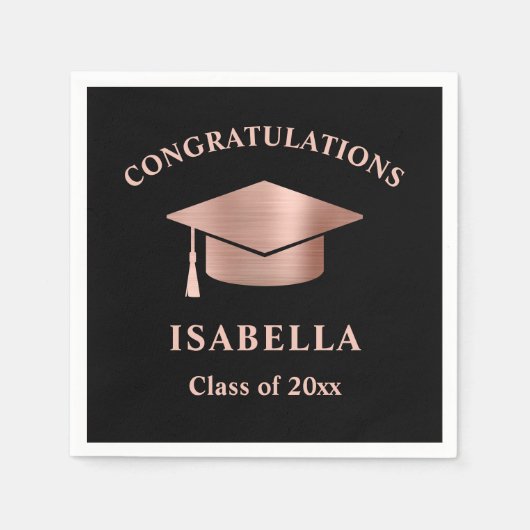 モダンバラ金ゴールドカスタム卒業 スタンダードカクテルナプキン (正面)