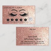 モダンバラ金ゴールドキラキラのまつ毛と眉 ロイヤリティカード (正面/裏面)