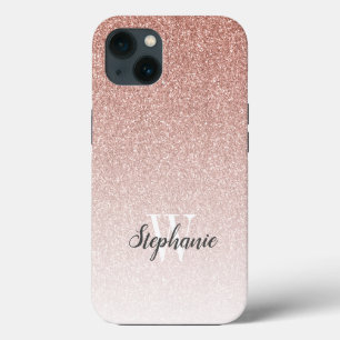 モダンバラ金ゴールドグラデーショングリッターモノグラム iPhone 13ケース