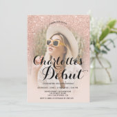 モダンバラ金ゴールドグラデーショングリッター写真18回目 招待状 (スタンド正面)