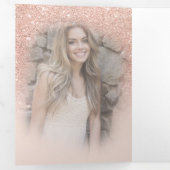 モダンバラ金ゴールドグラデーショングリッター写真Sweet 16 rsvp 三つ折り招待状 (内部最初)