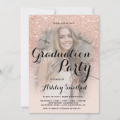 モダンバラ金ゴールドグラデーショングリッター撮影 招待状 (正面)