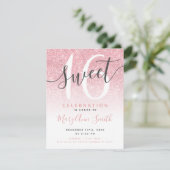 モダンバラ金ゴールドグラデーショングリッター16誕生日 招待状 (スタンド正面)