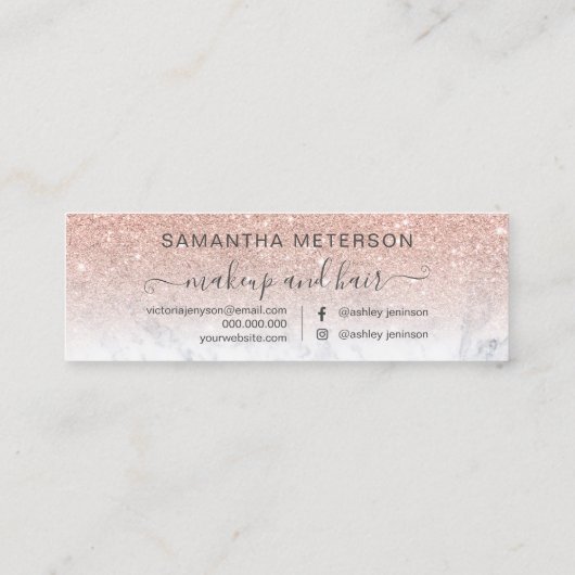 モダンバラ金ゴールドグラデーション赤面アポイントメント スキニー名刺 (裏面)