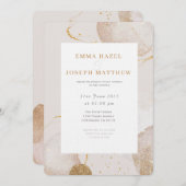 モダンバラ金ゴールドグラム結婚式招待状 招待状 (正面/裏面)