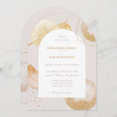 モダンバラ金ゴールドグラム結婚式招待状 招待状 (正面/裏面)
